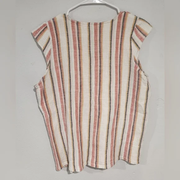 Tribal Jeans | Capped Sleeve Top with Tassels | Size Large - Picture 2 of 6